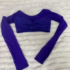 Five Dancewear Purple Long Sleeve Crop Top
